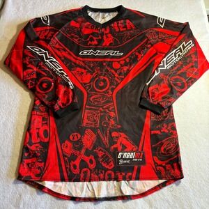 ONeal Motocross Jersey Men's Small Red‎ Black Long Sleeve Graphic Element